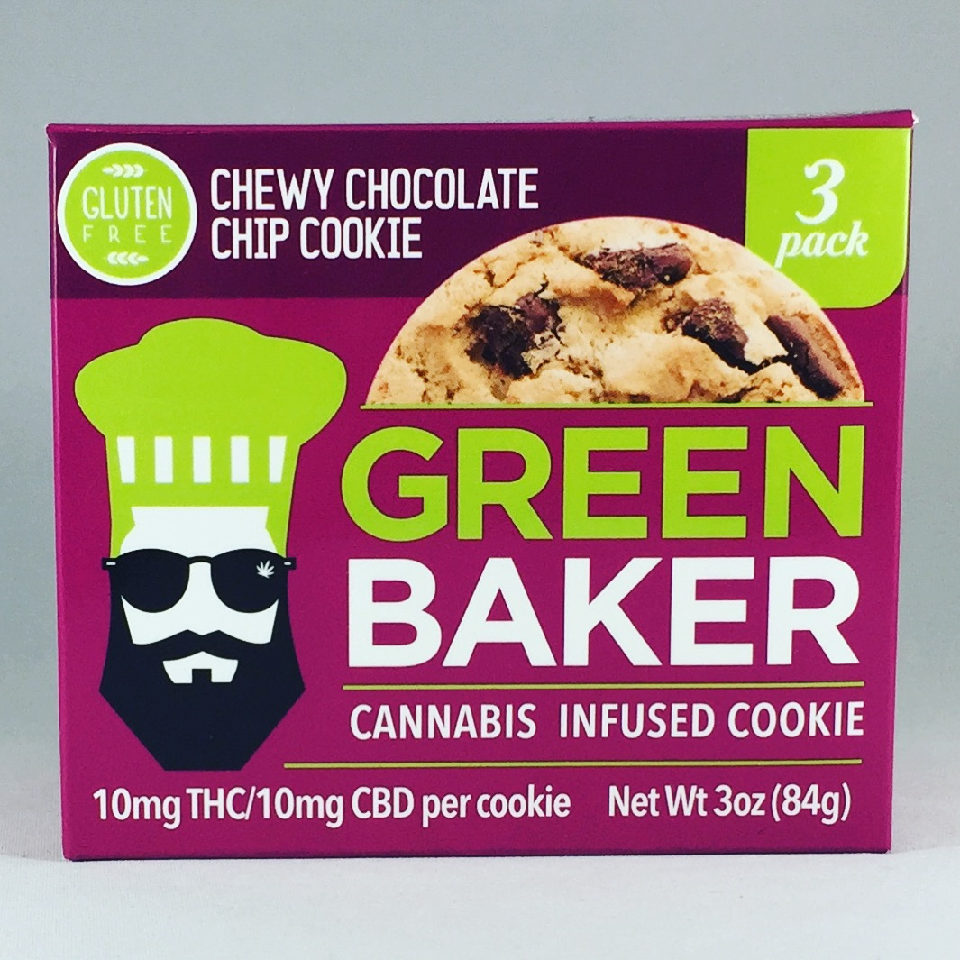 Green Baker - Chocolate Chip Cookie 3pk (60mg) | Trove Cannabis