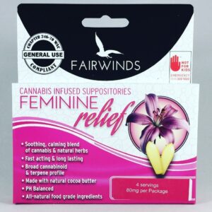 Cannabis infused feminine suppositories from Fairwinds