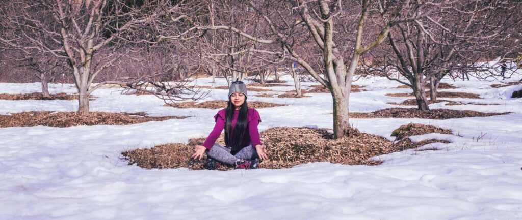 meditation in the snow